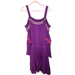 New Roamans Purple Dress Women's Size 26W Boho Cottagecore Fairy Flowy Comfort
